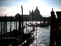 Gondolas at Venice Sunset