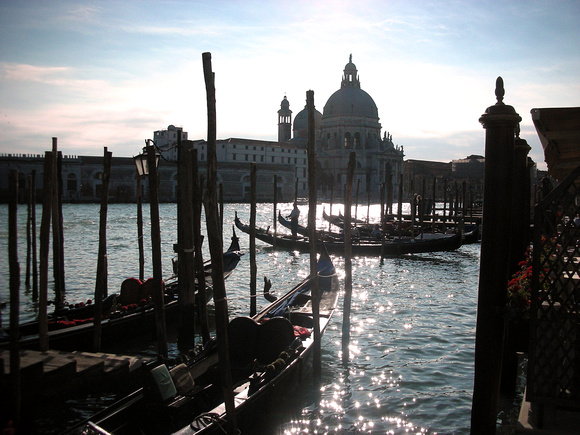 Gondolas at Venice Sunset