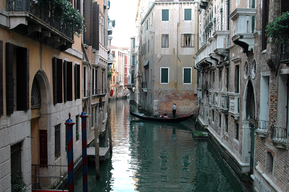 Gondola and canal, Venice